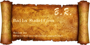 Balla Rudolfina névjegykártya